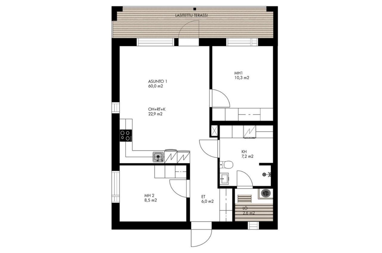 Apartment Tuomenkartano B1 iso huoneisto saunalla Kalajoki Esterno foto